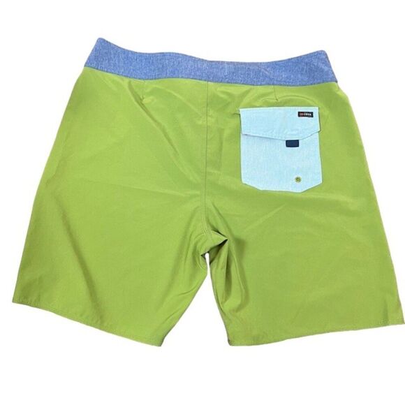 Cova Men's Swim Trunks Green with Blue Tie Waist Size 38 - Picture 6 of 9